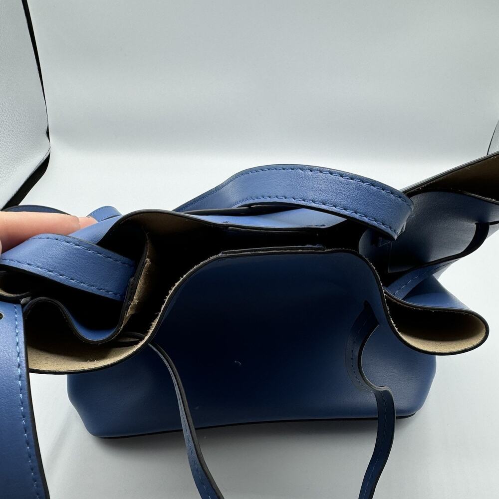 Lodis Blue Leather Drawstring Crossbody Bag - Picture 2 of 7